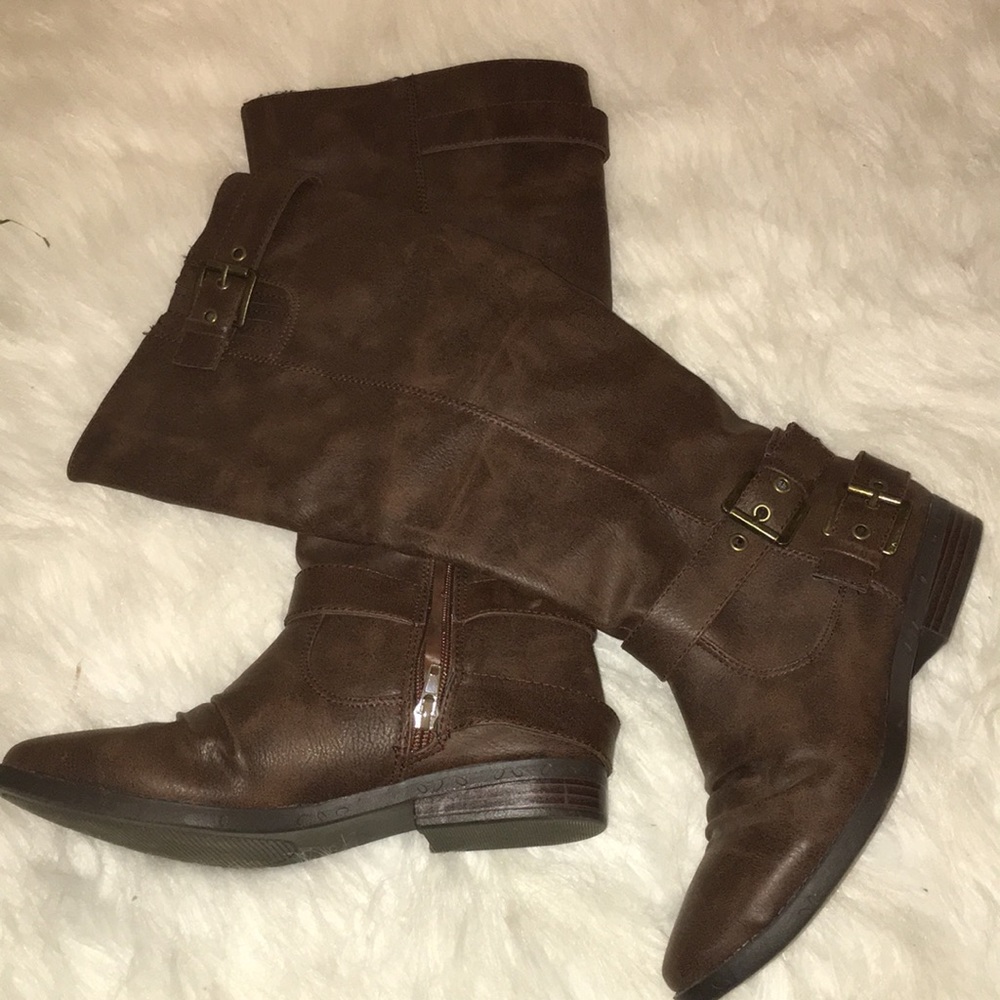 Long brown boots